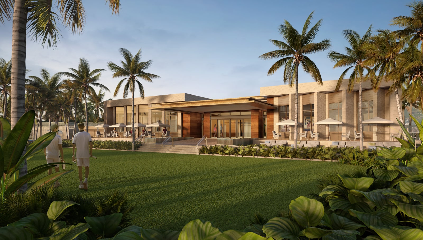 An athlete enjoying the state-of-the-art facilities at Grand Reserve's BATÚ Sports Center, with a focus on health and wellness in a tropical setting